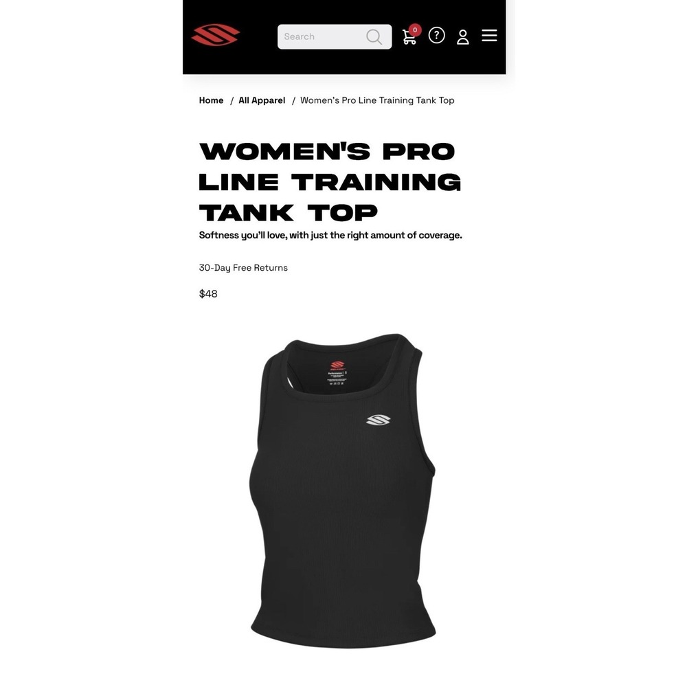 New Selkirk Sport Women's Pro Line training tank top in black XL